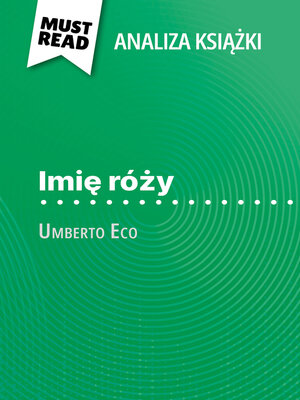 cover image of Imię róży książka Umberto Eco (Analiza książki)